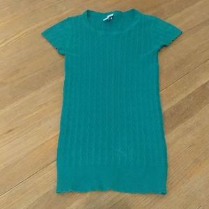 GAP cap sleeve thin cable knit top green size S